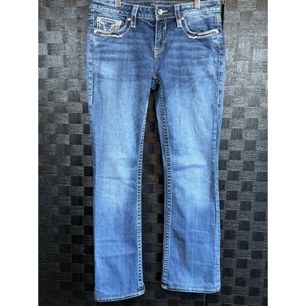 Vigoss Jeans Womens S 7/8 L30 Hemmed Blue Dublin Boot Cut Heritage Fit